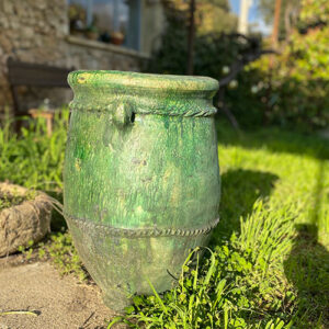 Grande jarre pot pour le jardin, poterie du Maroc de Tamegroute, artisanat marocain pour la terrasse ou le jardin