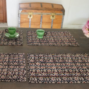 set de table coton block print finition quilt matelassée