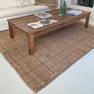 Tapis rectangulaire 170 x 230 cm en jute tressée avec motifs de croix, tapis chaleureux design marque suédoise