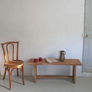 Banc console en chêne massif fabriqué par un artisan dans le Gard